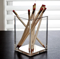 Porte-stylo en acrylique transparent, pour bureau, organisateur de stylos, crayons, tasses, papeterie de bureau