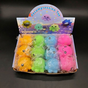 ของเล่นพลาสติกหลากสี ยาง TPR นุ่มนิ่มน่ารัก ลูกบอลแป้งบีบคลายเครียด รูปสัตว์ บีบเล่นแก้เครียด ปลาหมึก - Product Image 4