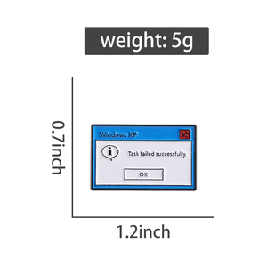 L'attività Windows XP non riuscita con lo smalto Pin messaggio di errore del Computer con spilla spilla con risvolto distintivo gioielli regalo - Product Image 6