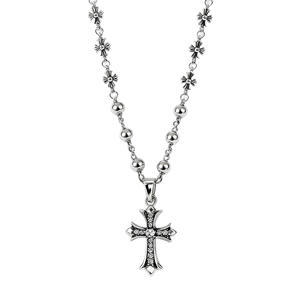 Collier en cuivre avec ancre de bateau, croix et cœur, style rétro, avec pendentif ancre de bateau et petit broche, chaîne en bambou tendance - Product Image 5