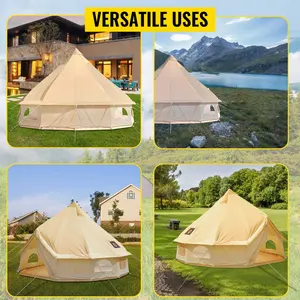 3M 4M 5M 6M Cotton Canvas Tent Bell Tent Yurt Mildew Proof Anti-Mosquito Waterproof Factory Spot Support Customization