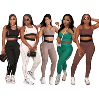 Conjunto de Yoga Seamless Sheining Aloe para Mujer, Superventas, Hecho de Poliéster/Algodón, Transpirable, Ligero, Tallas Grandes, Diseño Liso, de Secado Rápido