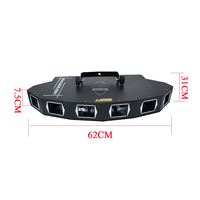 Projecteur laser RGB à 6 têtes en forme d'éventail, DMX512/Son/Automatique 3-en-1, projecteur de faisceau professionnel pour DJ, KTV, discothèque, soirée, club, spectacle