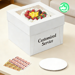 Boîtes de boulangerie blanches avec fenêtre, pliables, en papier, personnalisables, pour biscuits, gâteaux, beignets, cupcakes, macarons, contenants à emporter – Vente directe usine - Product Image 1