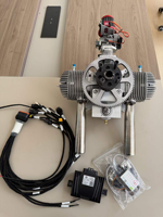 Moteur à essence bicylindre 2 temps refroidi par air 350 CC à haute efficacité en aluminium pour drones de protection animale