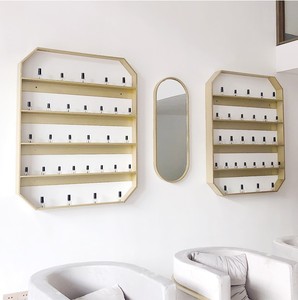 Nail Salon Shop Display Shelf Wall Mounted Nail Polish Storage Display Rack Shiny Gold Stainless Steel Nail Polish Display <b>Stand</b> - Product Image 3