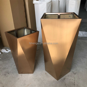 กระถางต้นไม้เหล็กทำมือสุดหรูทันสมัย สีโรสโกลด์ สำหรับปลูกต้นไม้ในบ้าน ตกแต่ง<span class=keywords><strong>สวน</strong></span>และบ้าน แจกันตั้งพื้นสำหรับทางเข้า - Product Image 4