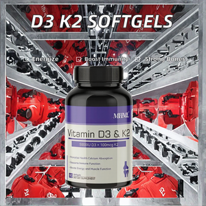 Capsule di Vitamina <span class=keywords><strong>D3</strong></span> <span class=keywords><strong>K2</strong></span> <span class=keywords><strong>60</strong></span> Softgel Migliorano la Vista Durata di Conservazione 18 Mesi Dose Personalizzata Integratore per Adulti - Product Image 2