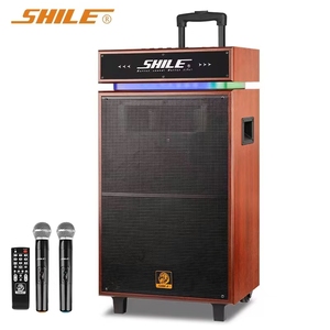 15 inch 100 wát Loa di động hoạt động bằng gỗ Loa sono LED, đầy màu sắc LED ánh sáng RGB enceinte sono - Product Image 2