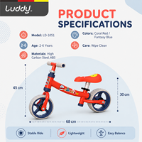 Vélo d'équilibre pour bébé Luddy Wholesale OEM B.Duck, 1,55 kg, léger, jouet à roulettes pour tout-petits, 4 roues, cadeau de premier anniversaire, âge 1-3 ans