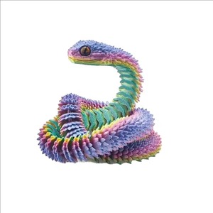 Hot 3D Printed <b>PLA</b> Snake Joint Movable Viper Figurine Ornament Toy Model - Product Image 4
