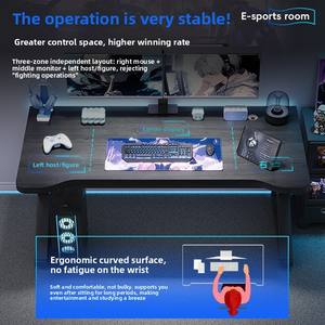 Bureau d'ordinateur en métal, table de jeu pour la <span class=keywords><strong>maison</strong></span>, ensemble chaise et bureau, plateau en panneau composite, style minimaliste moderne, pour chambre, bureau, <span class=keywords><strong>maison</strong></span> en <span class=keywords><strong>location</strong></span> - Product Image 2