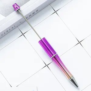 गर्म बिक्री 2023 व्यक्तिगत Ballpoint DIY कलम निर्माताओं गेंद बिंदु कलम जोड़ने एक शीर्ष गुलाबी चमक मनके प्लास्टिक Beadable कलम