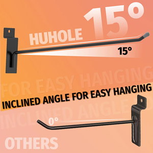 OEM 6" Heavy Duty Slatwall Hooks-30Lbs Capacity-Iron Black Slatwall <b>Storage</b>-152*25.4*82mm-Vietnam Factory - Product Image 6