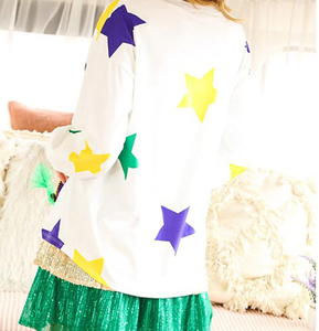 Tùy Chỉnh Mardi Gras <span class=keywords><strong>2025</strong></span> Sọc Tua Mô Hình Sequins Thêu Của Phụ Nữ Hoodies Áo Nỉ Tùy Chỉnh T-Shirts Cho Các Bên - Product Image 6