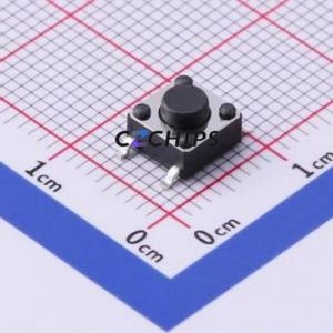 UK-B0228G43-SP25Y Tactile Switch SMD-4P,6x6mm Switch Single Pole Single Throw Round Button 2.5N Vertical Mount - Product Image 1
