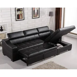 L-Form Ecke UK Funktionelles Klapp sofa aus echtem Leder mit Stauraum