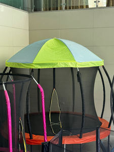 Outdoor &amp; Indoor <strong>Trampoline</strong> Round Tent Sun Shade <strong>Cover</strong> with Safety Mesh Protective Net PVC Material Safe Boy Play Garden - Product Image 4