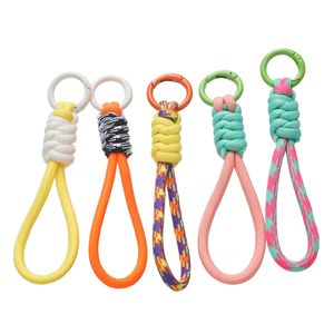 DIY Wrist Strap <b>Key</b> <b>Ring</b> Small Polyester Alloy Phone Strap With Color Block Woven Design For Mobile <b>Accessory</b> - Product Image 2