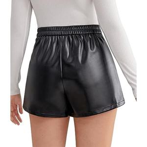 Robes sur mesure pour femmes, sexy, courtes, taille haute, en cuir PU, vêtements pour femmes, pantalons courts décontractés, shorts en cuir artificiel pour femmes - Product Image 3