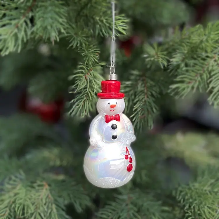 Personalisierte Kundenspezifische Heiße Verkäufe Schneemann Glas Ornament Anhänger Weihnachten Ornamente