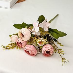 30cm boyunda 7 renk çay gül demet ipek düğün ev satılık yapay çiçekler dekoratif çiçekler - Product Image 3