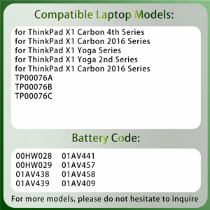 Batterie d'ordinateur portable 00HW028 00HW029 01AV438 01AV439 01AV441 01AV457 01AV458 pour <span class=keywords><strong>Lenovo</strong></span> <span class=keywords><strong>Thinkpad</strong></span> <span class=keywords><strong>X1</strong></span> Carbon 4ème génération Carbon 2016 <span class=keywords><strong>X1</strong></span> <span class=keywords><strong>Yoga</strong></span> - Product Image 2