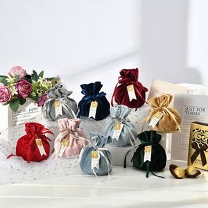 Bolsa de Regalo Personalizada de Gran Capacidad para Joyería, Material Flocado, con Cordón, Flexible, 13.5x10cm, Venta Caliente - Product Image 5