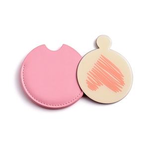 New Style <b>Small</b> Custom Compact Pocket Stainless Steel Cosmetic <b>Mirror</b> With Cute PU Pouch - Product Image 5