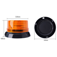 Superhelle 90 LED Bernsteinfarbene Blinkende Warnleuchte, Notfall-Rotationsleuchte mit Magnet für LKW und Gabelstapler