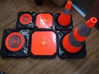 Cône de séparation de circulation route repliable, base en caoutchouc, 19mm de hauteur