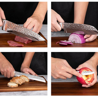 TOALLWIN RVS Fruit Santoku Mes 5cr15mov Pakka Houten Koksmes voor Restaurants 3Cr13 Keukenmesset