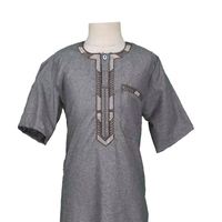 CCY Maroc Qamis brodé pour enfants, manches courtes, style Thobe musulman, Abaya de l'Aïd du Moyen-Orient, Vêtements de festival pour garçons, Robe Jubba