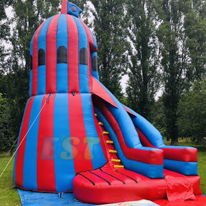 Combinaison gonflable de glissière gonflable bidirectionnelle pour enfants de forme de phare de PVC commercial de glissière sèche gonflable - Product Image 5