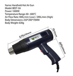 <span class=keywords><strong>Pistola</strong></span> de <span class=keywords><strong>Calor</strong></span> Profesional de 1600W para Bricolaje, Eliminación de Pintura, Encogimiento de <span class=keywords><strong>PVC</strong></span> y Uso Doméstico - Product Image 2