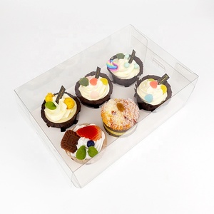 Boîte d'emballage en plastique transparent à <span class=keywords><strong>6</strong></span> compartiments pour cupcakes et muffins avec support d'insertion pour gâteaux et desserts - Product Image 2