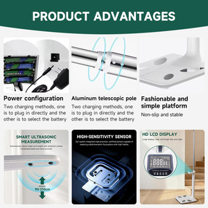 Báscula Digital Plegable para Farmacias Comerciales, Medición <span class=keywords><strong>de</strong></span> Altura y Peso, Medición <span class=keywords><strong>de</strong></span> Altura Ultrasónica, IMC, Altura y Peso - Product Image 4