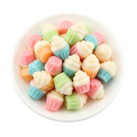 Groothandel Halal snoep op maat gemaakte 3D cupcake vorm fruitige smaak zacht gummy snoep voor detailhandel