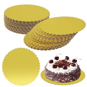 20cm 3mm Wholesale Cross-border Golden Color Lace Round Oil-proof Corrugated Paper <strong>Cake</strong> Board <strong>Cake</strong> Base <strong>Tray</strong> - Product Image 2