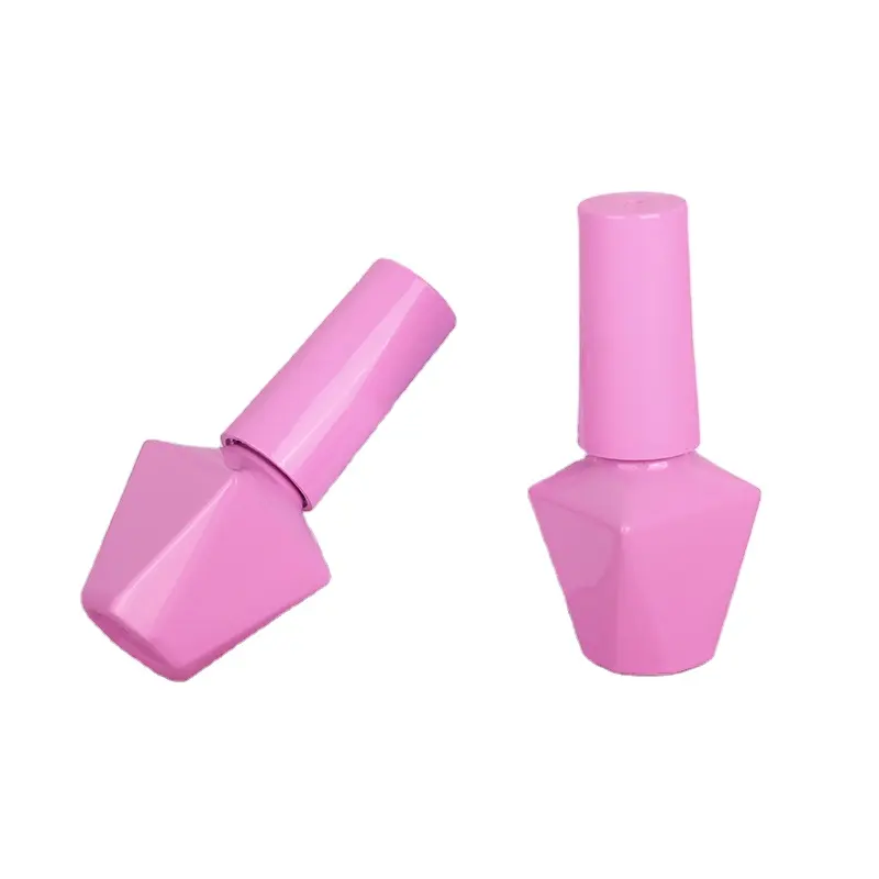 Bottiglia di smalto per unghie rosa vuota in Gel confezione di lusso in vetro vuoto confezione per bottiglia di smalto per unghie