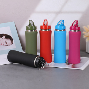 Top Selling Insulated Stainless Steel Water Bottle Custom Logo Reusable Plastic Flip Top Lid Promotional Drinkware