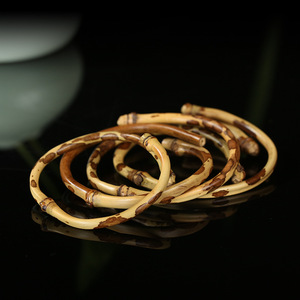 Handmade Bamboo Bracelet Plum Deer Motif Adjustable Size Unisex Gift Guizhou Origin Plant Pattern Fashion Bangle - Product Image 1