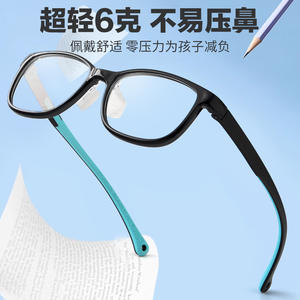 Nuevas gafas TR90 antiluz azul para niños, montura rectangular, lentes asféricas unisex sin prescripción, tamaño mediano 25801 - Product Image 3