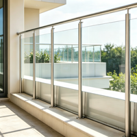 Offre Spéciale : Garde-corps de balcon moderne en acier inoxydable avec verre, résistant à la rouille