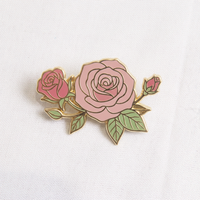 Badge en métal émaillé dur plaqué or, design personnalisé, motif de dessin animé mignon, motif floral élégant, épingles de revers personnalisées, épingles pour chapeau