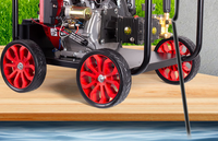 Nouvelle machine de nettoyage à jet d'eau haute pression, 250 bars, 15 L, type chariot, moteur à essence Lifan 15 CV, démarrage électrique, économe en énergie