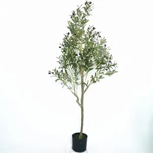 Hot Sale Customized Evergreen fiberglass trunk artificial trees for indoor olive palm For Decoration