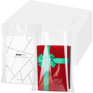 Clear Plastic Gift <b>Bags</b> 12x15 Inch With Die Cut Handle For Gift Packaging Retail Shopping <b>Medium</b> <b>Size</b> - Product Image 1