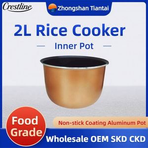 Olla Interior de Aluminio Antiadherente Universal de 2L para Arrocera Doméstica, Diseño Recto, Característica Antiadherente, 2L Uni - Product Image 2