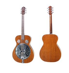 <span class=keywords><strong>Guitarra</strong></span> Resofónica Eléctrica de 6 <span class=keywords><strong>Cuerdas</strong></span> con Resonador y Doble Agujero en F, Cuerpo de Madera con Fondo Redondo - Product Image 1